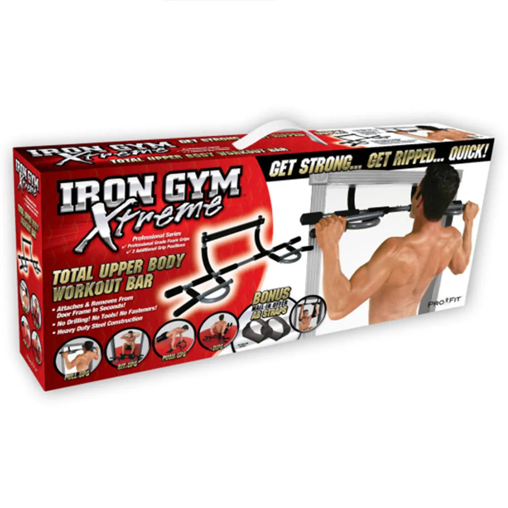 Black steel pipe pull-up bar for home gym strength training equipment
