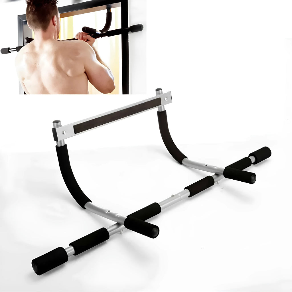 Black steel pipe pull-up bar for home gym strength training equipment