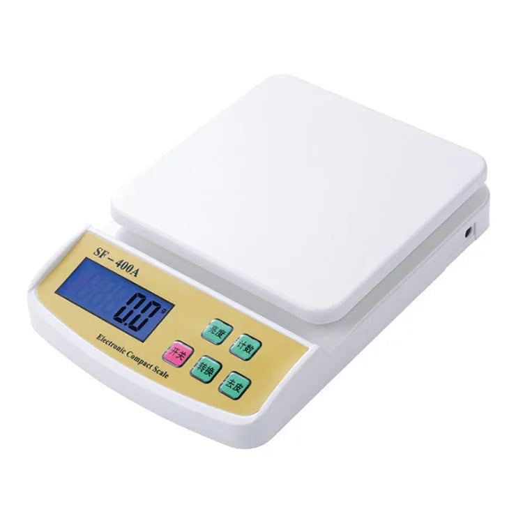 SF-400A electronic kitchen scale with digital display showing weight measurement