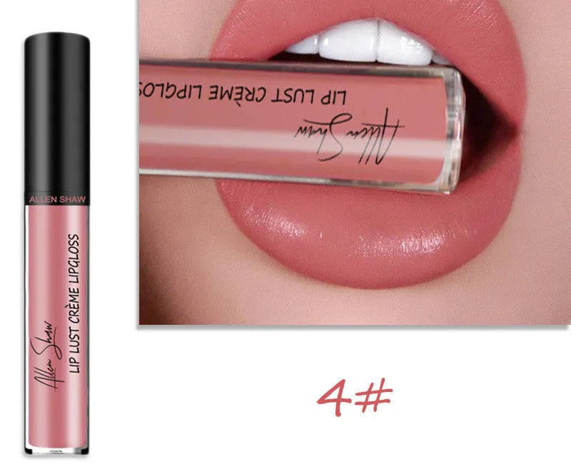 Silky cream texture lip gloss tube in various colour options including a 12-piece set.