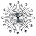 33cm silver round mute wall clock with metal frame and aluminium dial