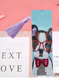 Mandala flower diamond embroidery on leather bookmark with special-shaped round diamonds