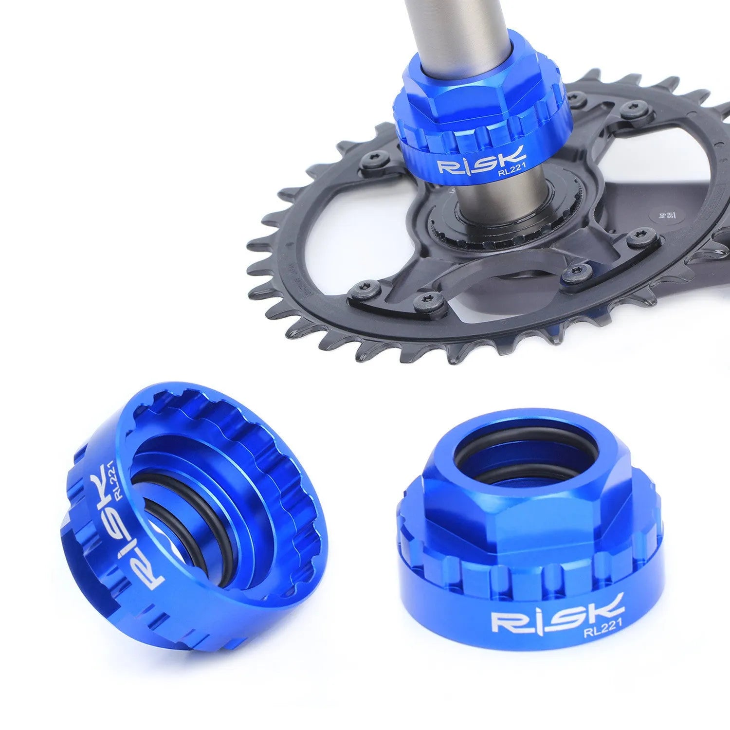 Blue aluminium alloy direct mount disc brake tool for 12-speed bicycle systems