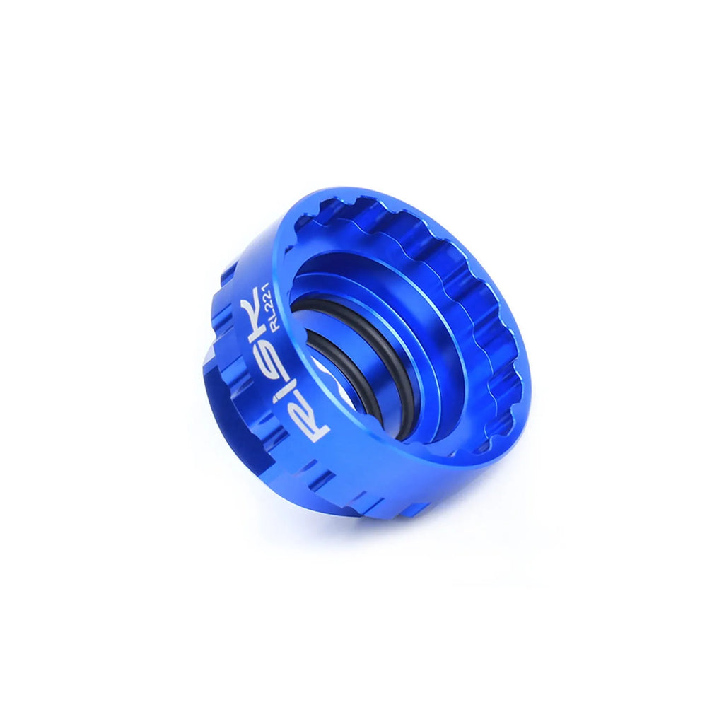 Blue aluminium alloy direct mount disc brake tool for 12-speed bicycle systems