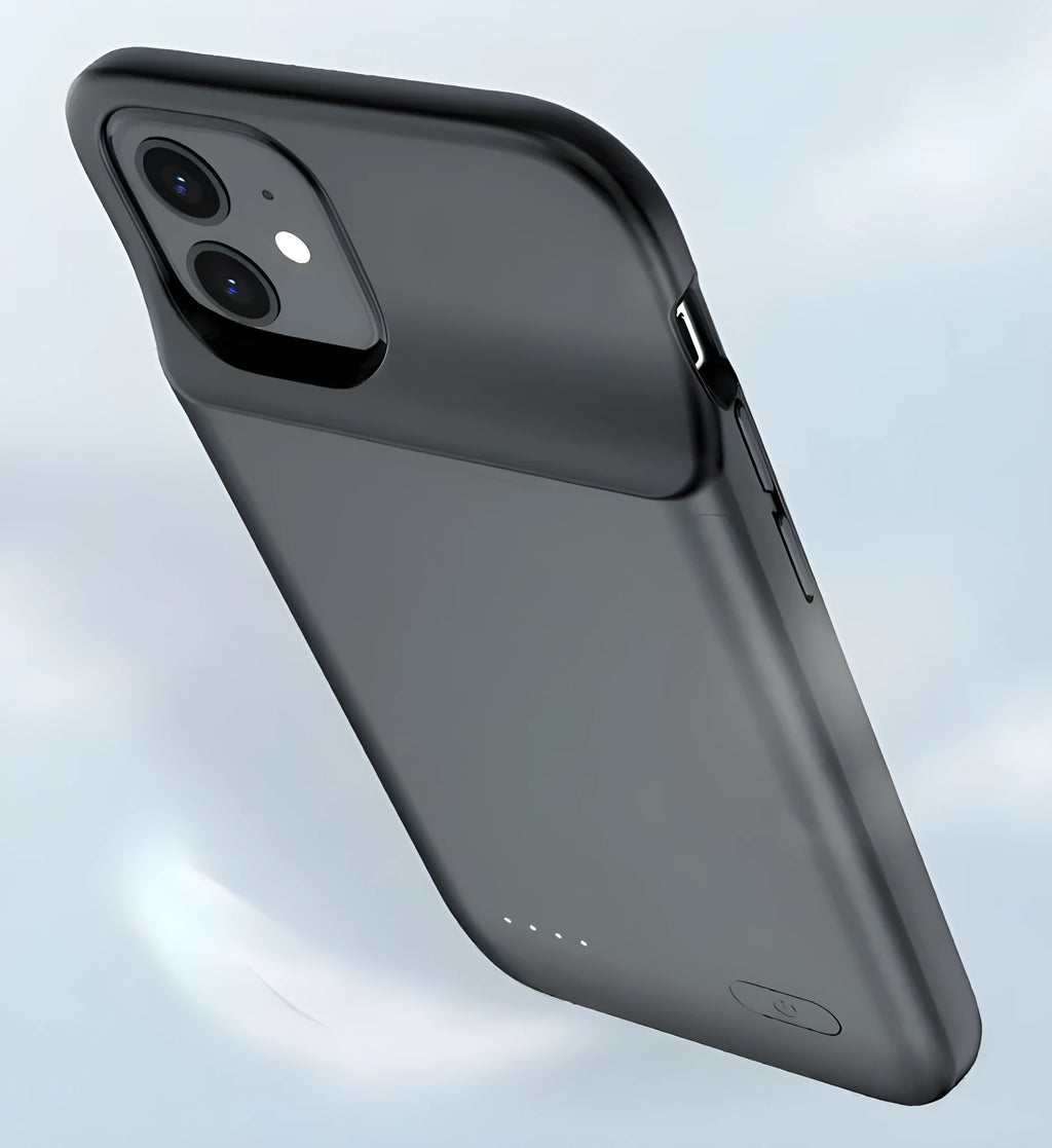 Black ultra-thin TPU wireless back clip battery for iPhone 12 with multi-U port output