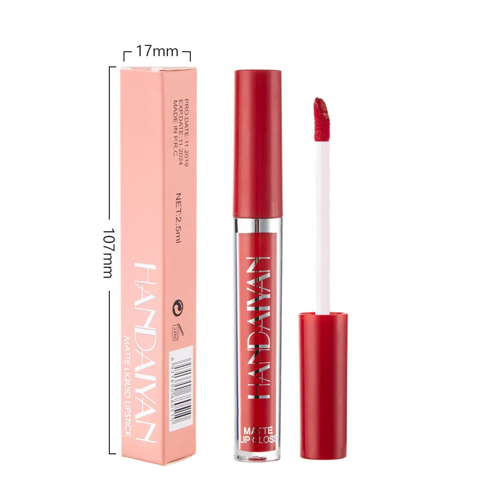 HANDAIYAN matte non-stick cup liquid lipstick tube in one of 13 colour styles.