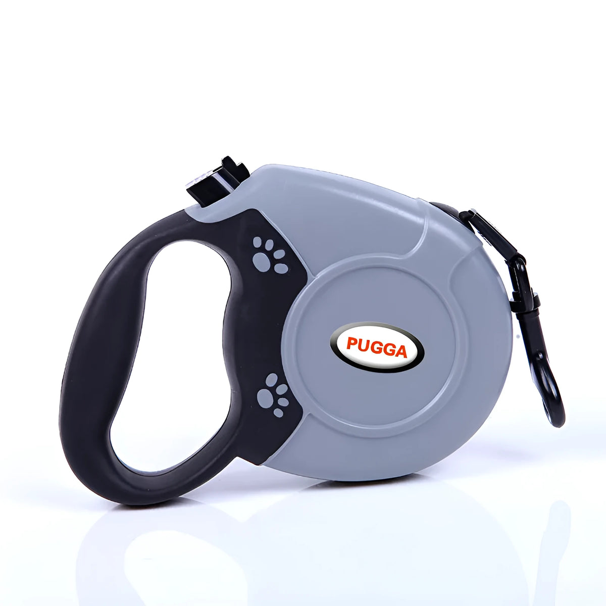 Retractable dog lead with ABS shell, nylon rope, stainless steel buckle, 17x13x4cm, for medium and large dogs.