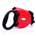 Retractable dog lead with ABS shell, nylon rope, stainless steel buckle, 17x13x4cm, for medium and large dogs.