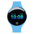 Smart watch with coloured band options showing 0.66-inch screen and Bluetooth pedometer functions