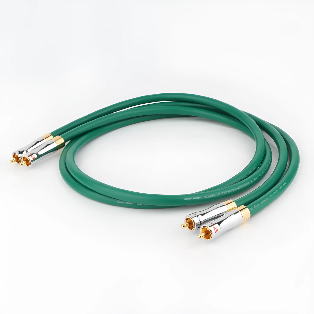 4-core shielded RCA audio cable with copper silver-plated construction for amplifier connections
