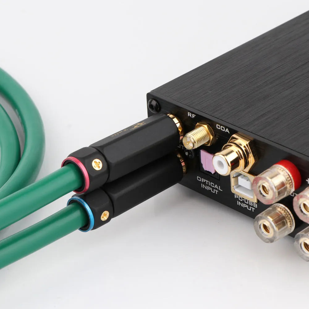 4-core shielded RCA audio cable with copper silver-plated construction for amplifier connections