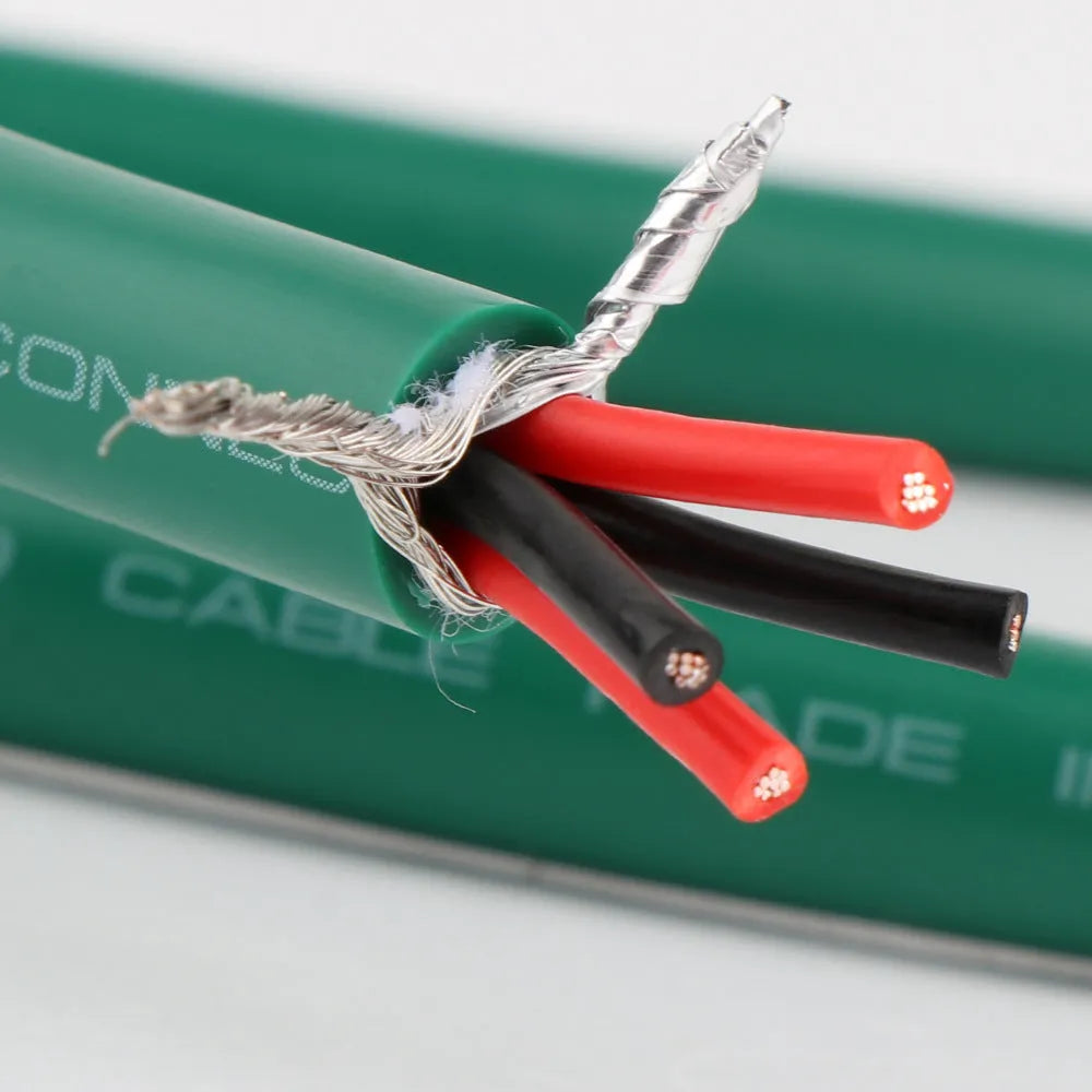 4-core shielded RCA audio cable with copper silver-plated construction for amplifier connections