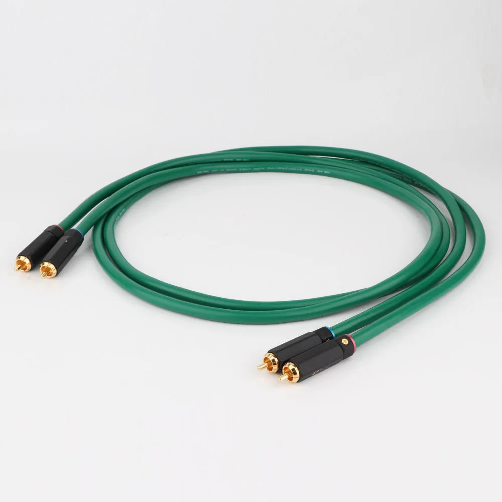 4-core shielded RCA audio cable with copper silver-plated construction for amplifier connections