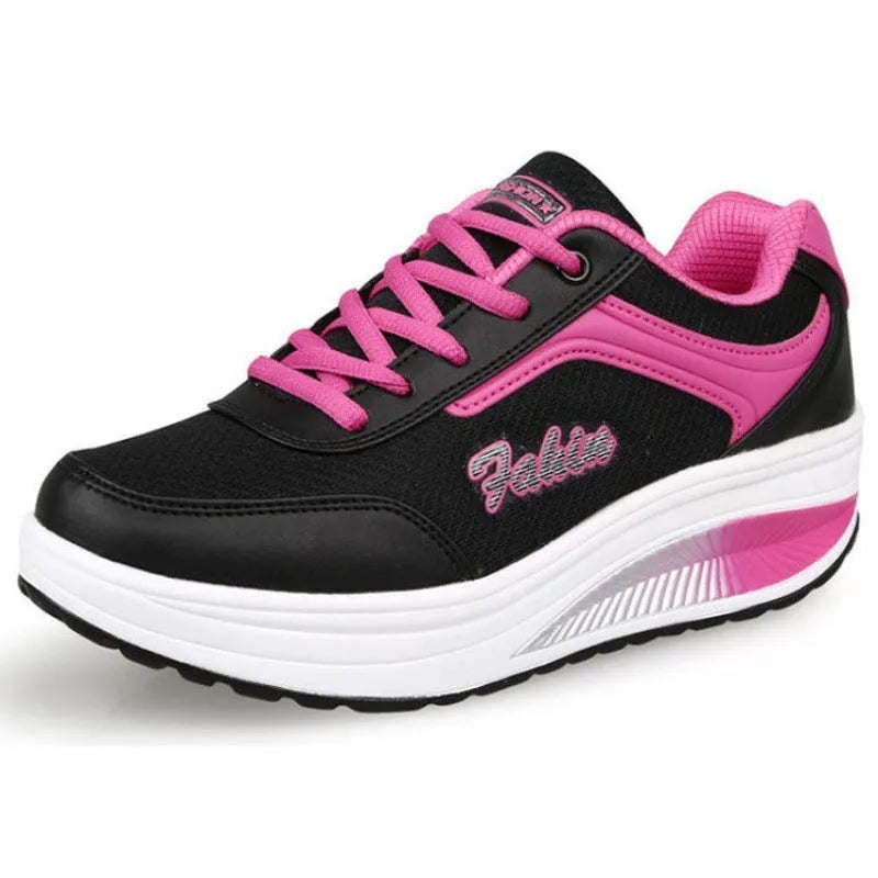 Women's heelless sports travel shoes in various colours with a 3-5cm middle heel on a size scale 35-42