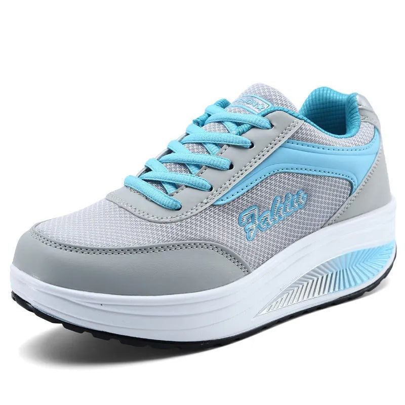 Women's heelless sports travel shoes in various colours with a 3-5cm middle heel on a size scale 35-42