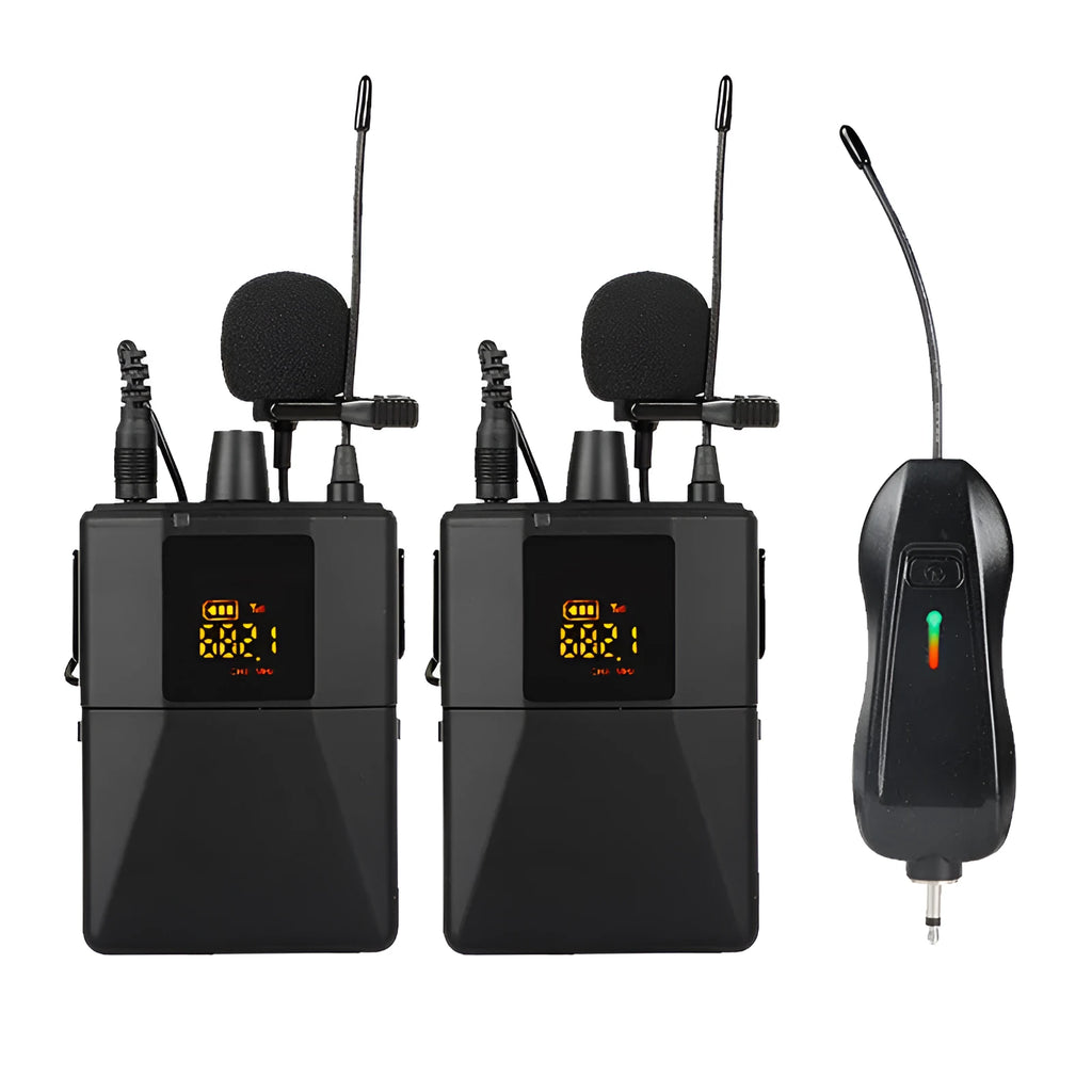 Little Bee X3 model black wireless lavalier microphone with clip.
