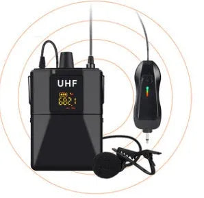 Little Bee X3 model black wireless lavalier microphone with clip.
