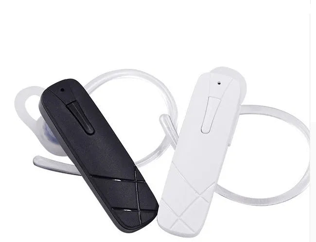 Black and white Bluetooth wireless earphone headset with earplug design