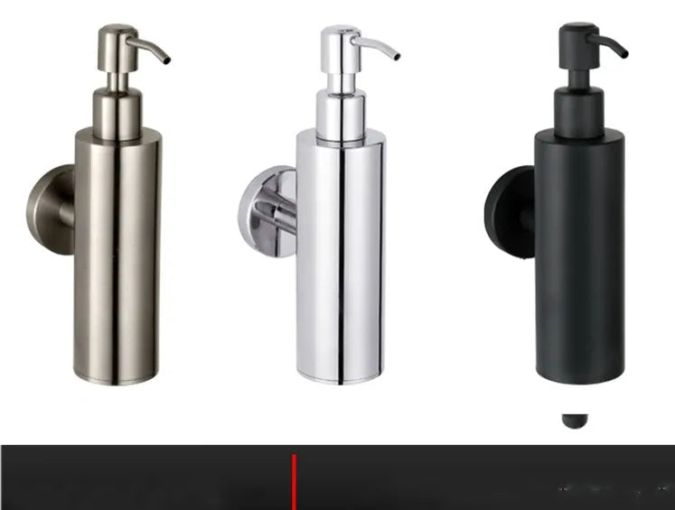 Stainless steel wall-mounted manual soap dispenser for commercial bathrooms