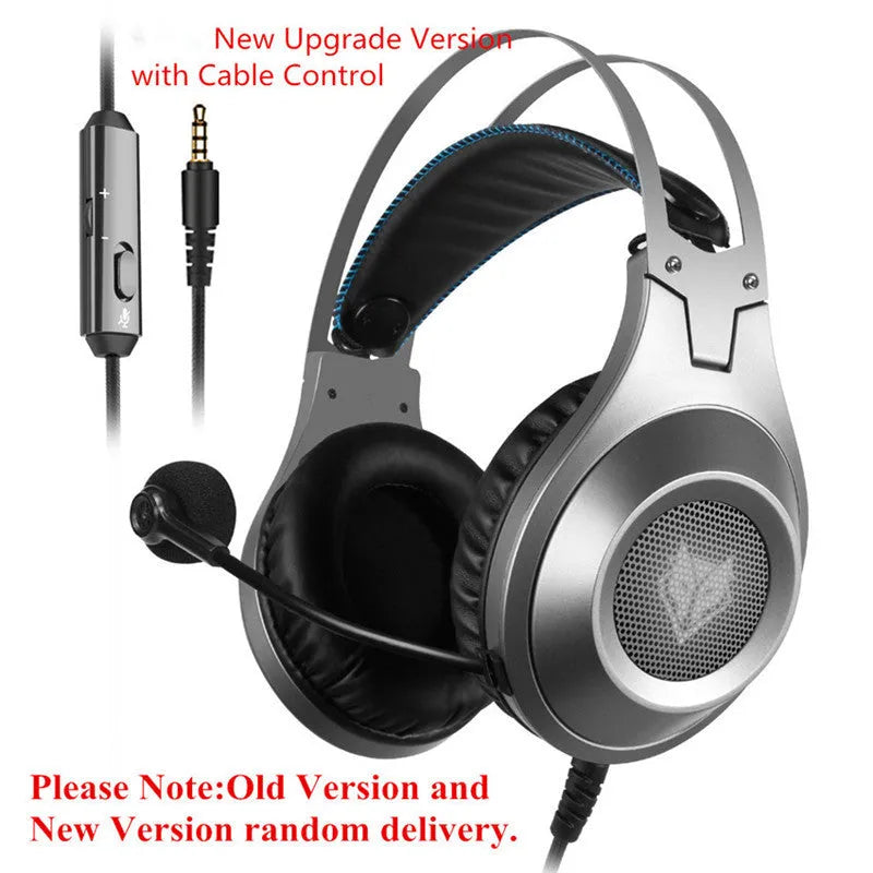 Black wired USB over-ear computer headset with a microphone attached.