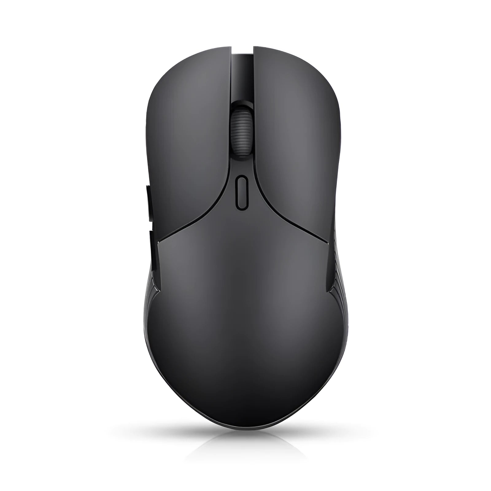 Blue smart voice translator mouse with 2.4G wireless receiver on a desk.