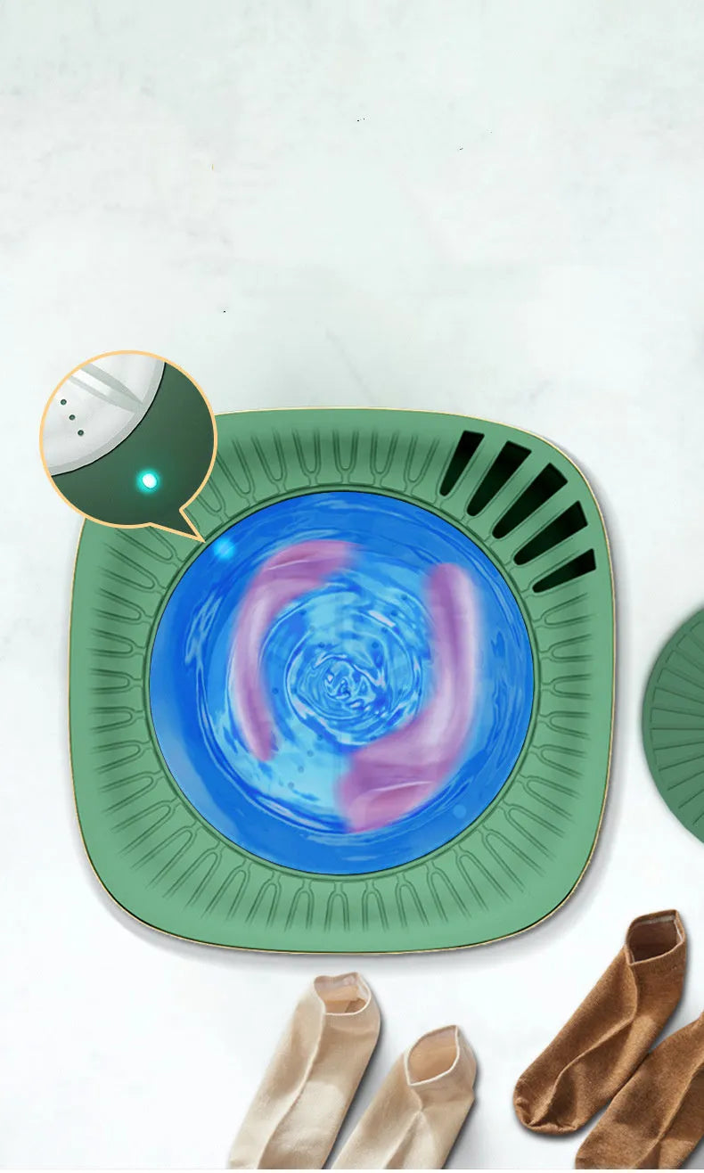 Green mini portable washing machine for underwear socks with ozone sterilisation function