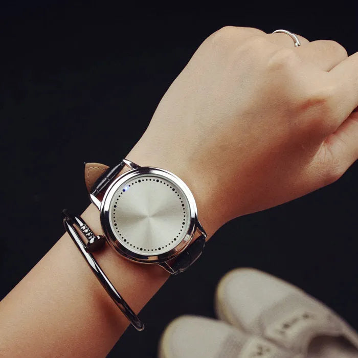 Casual electronic digital watch with blue light display in black and white colour options.