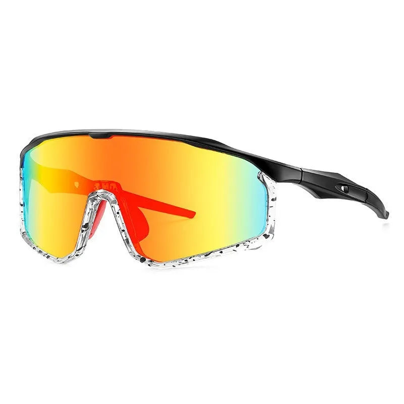 Colourful mountaineering goggles with full-frame construction and UV protection lenses for climbing and hiking