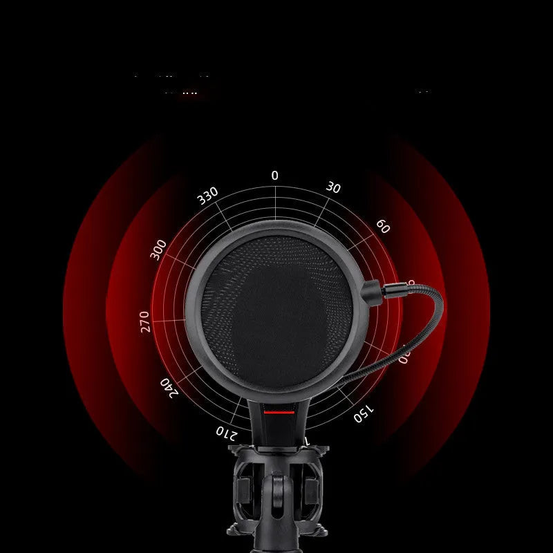 Black wired USB live broadcast microphone for streaming with noise reduction in GM100 GM200 GM300 models