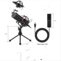 Black wired USB live broadcast microphone for streaming with noise reduction in GM100 GM200 GM300 models
