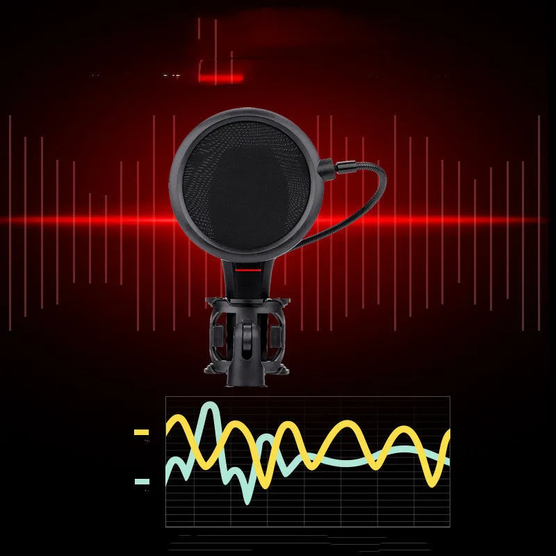 Black wired USB live broadcast microphone for streaming with noise reduction in GM100 GM200 GM300 models