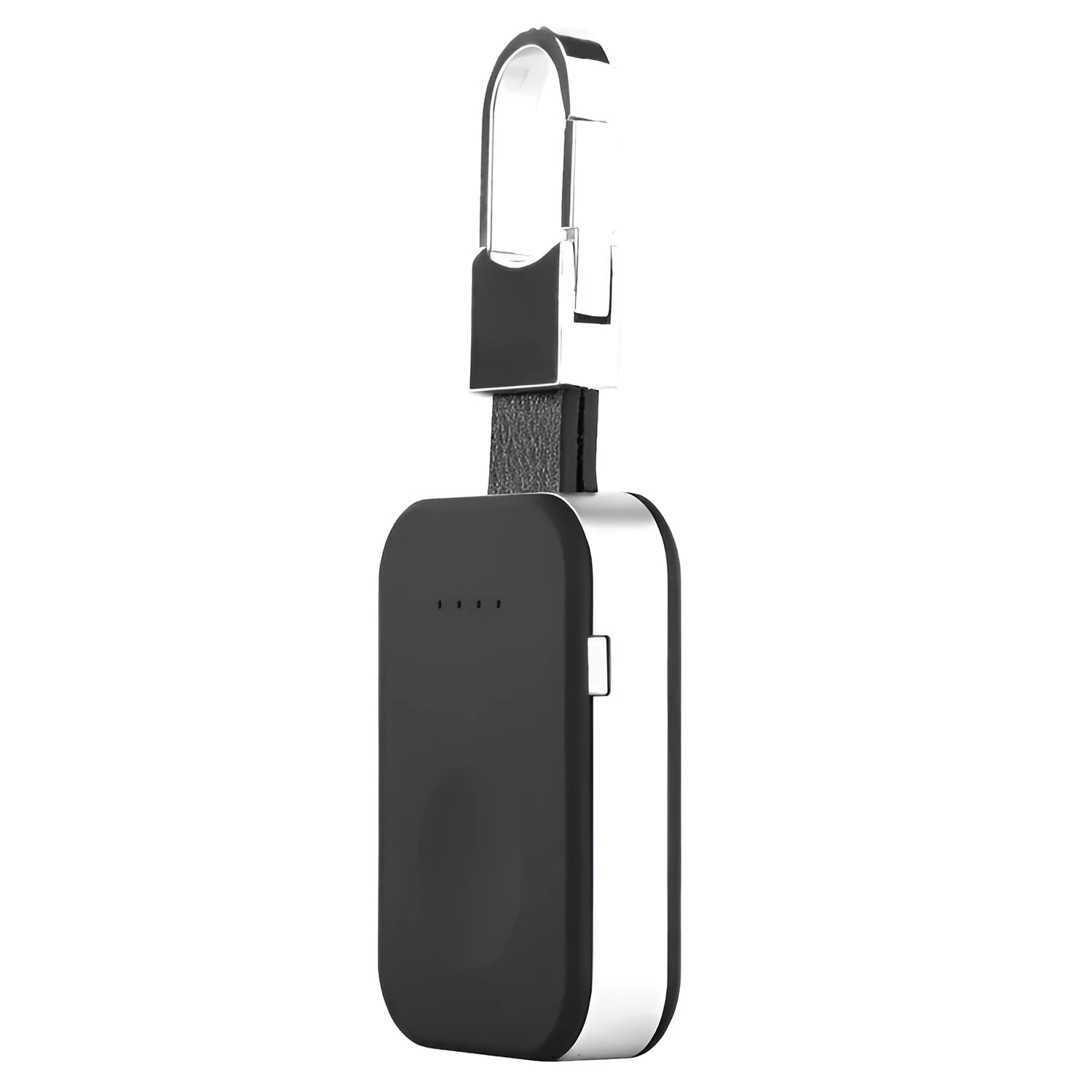 Black Apple Watch wireless power bank keychain charger with portable design