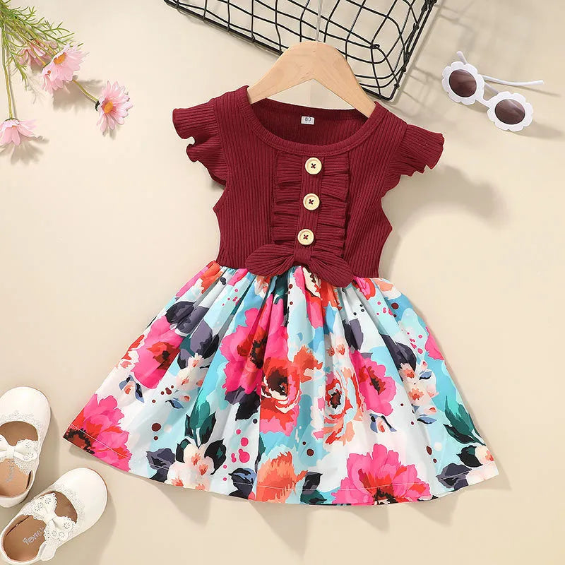 Toddler girl's sleeveless summer dress in one of six colours with size range from 80cm to 120cm