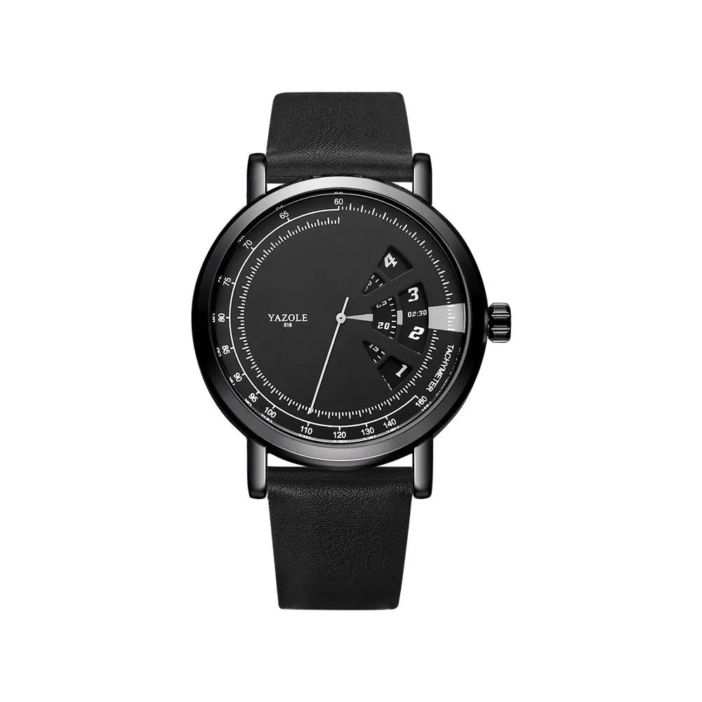 Men's waterproof quartz watch with turntable design showing hybrid analogue and digital display