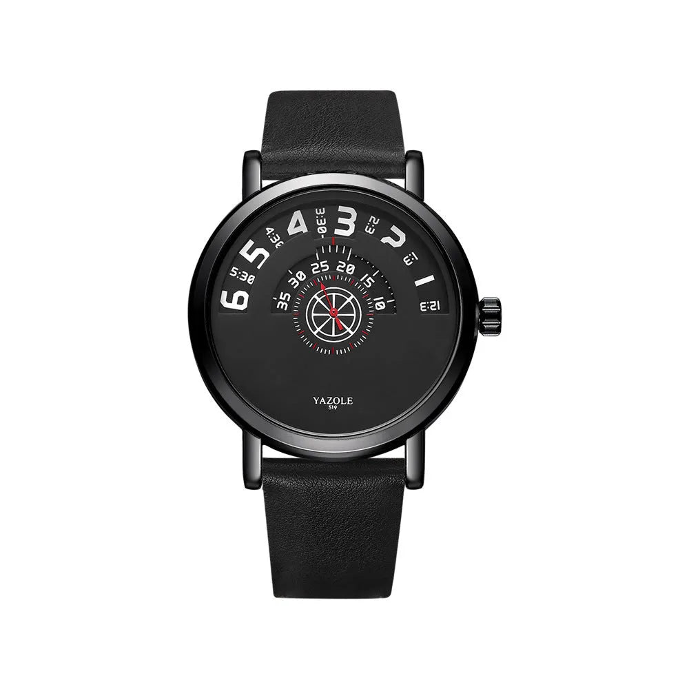 Men's waterproof quartz watch with turntable design showing hybrid analogue and digital display