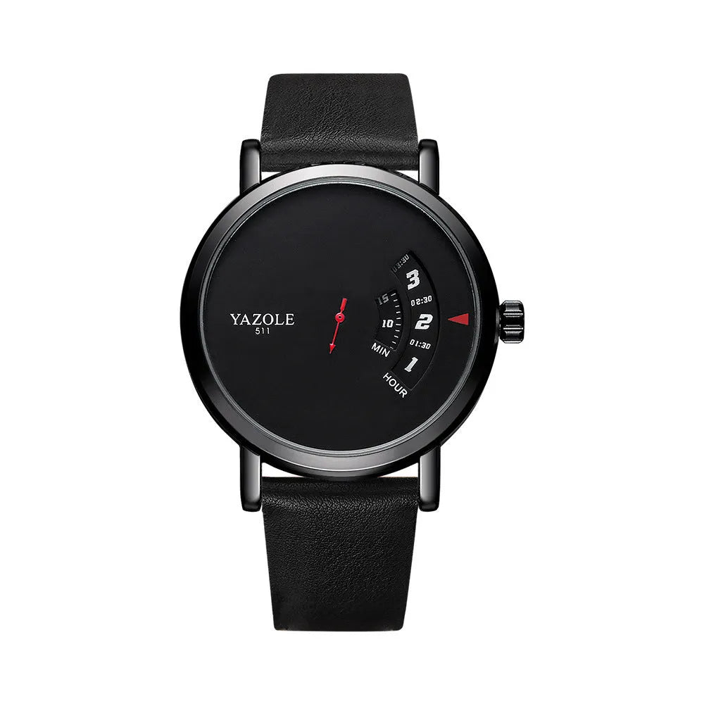 Men's waterproof quartz watch with turntable design showing hybrid analogue and digital display