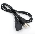 Black American Standard three-pin plug power cord with 1.2m PVC-sheathed cable