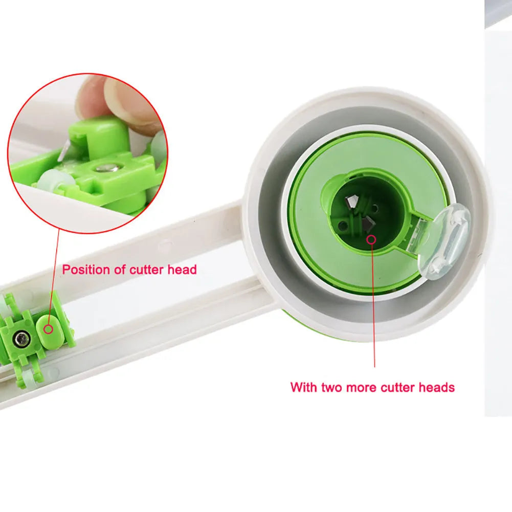 Round plastic paper cutter for A3 documents in orange or green colour options
