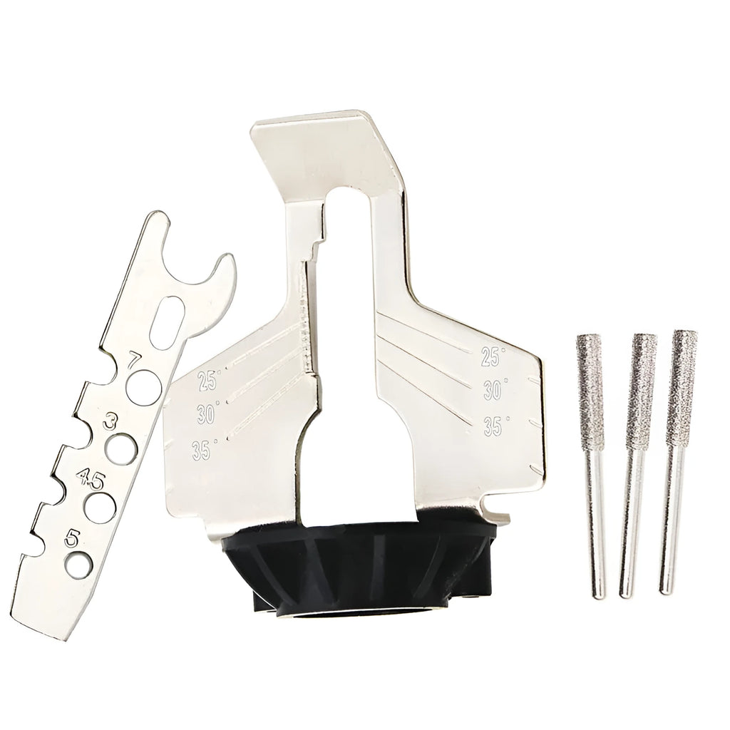 Silver metal band saw blade grinding accessory showing 100 teeth for sharpening