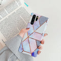 Electroplated marble patterned TPU back cover case for Huawei and Samsung smartphones.