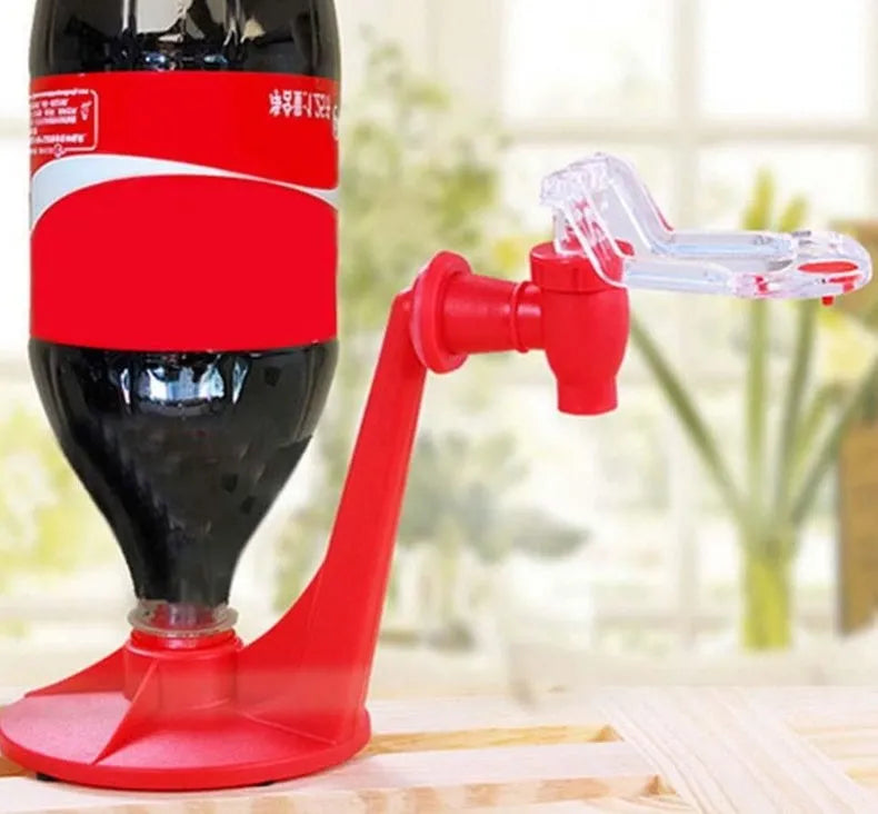 Red Magic Tap soda dispenser for 2-litre bottles with push-button drink control