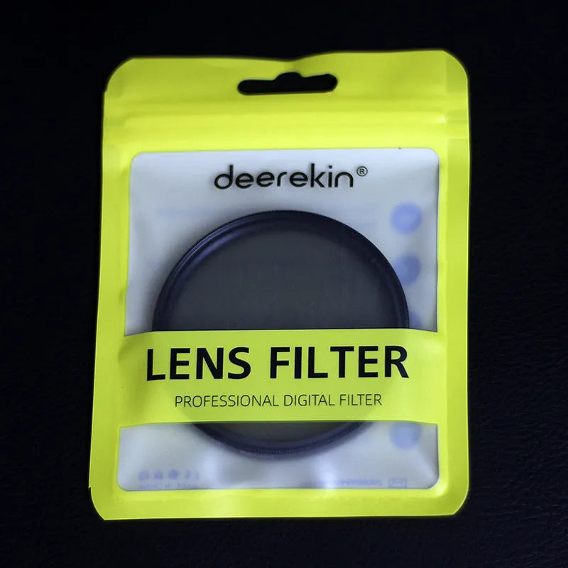 ND8 neutral density camera filter with aviation aluminium frame on a lens thread.