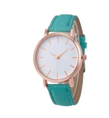 35.5mm square alloy quartz watch with PU leather strap in various colours