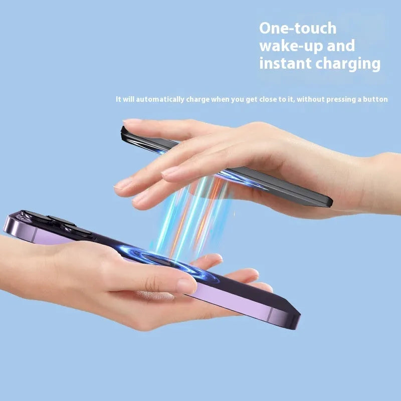 Ultra-thin magnetic power bank with alloy shell showing black colour option