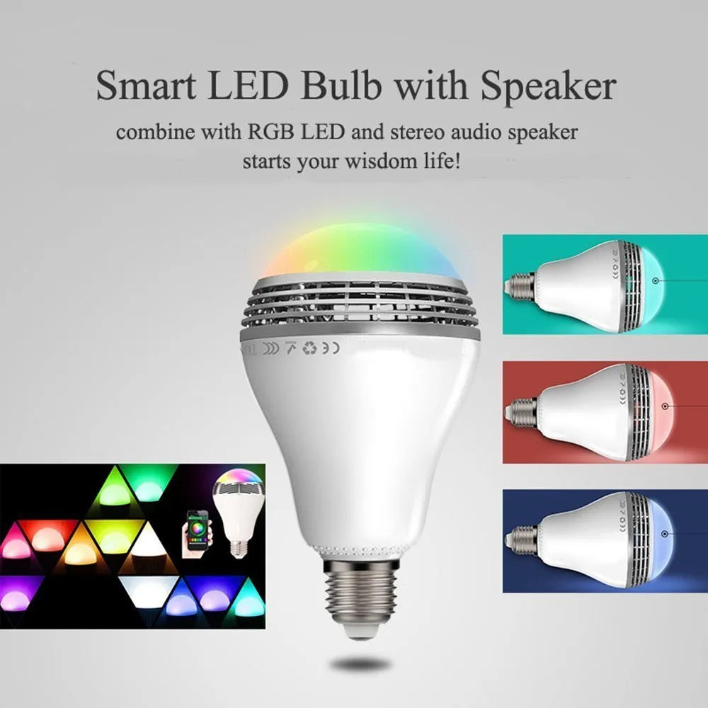 Creative Home LED Smart Bluetooth Speaker E27 Bulb Light with RGB colours.