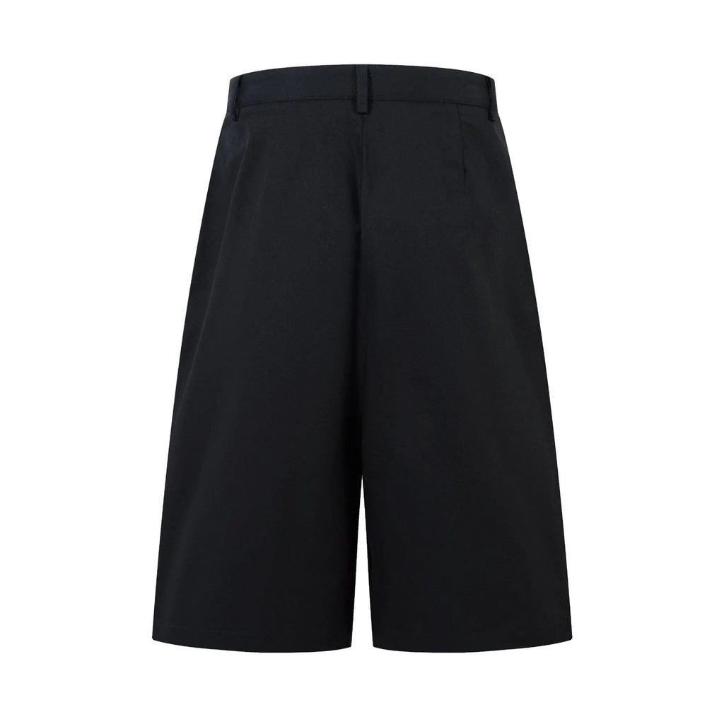 Retro wide leg straight denim middle pants in black or green with zipper fly opening