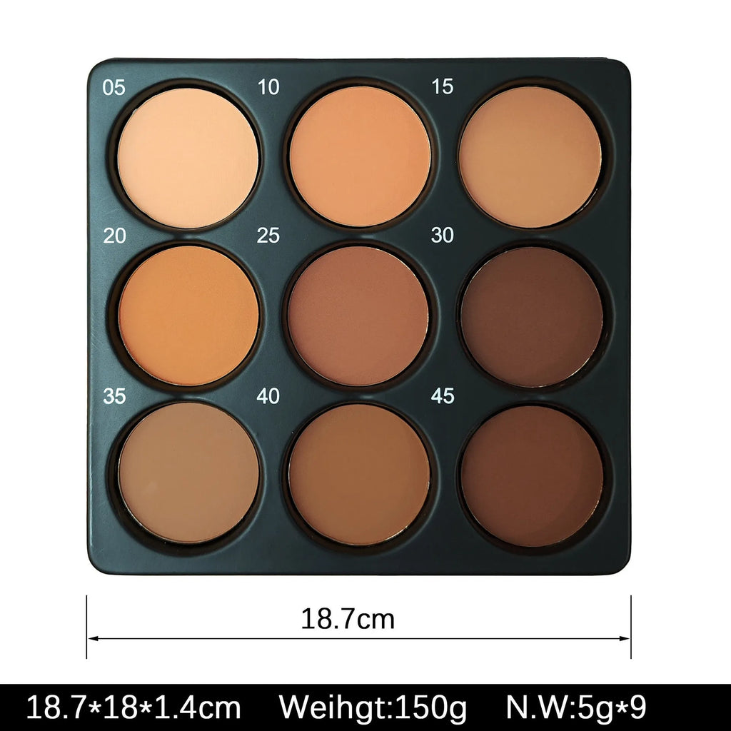 Dark matte nine-colour waterproof eyeshadow palette with punk and national fashion styles and repair disc