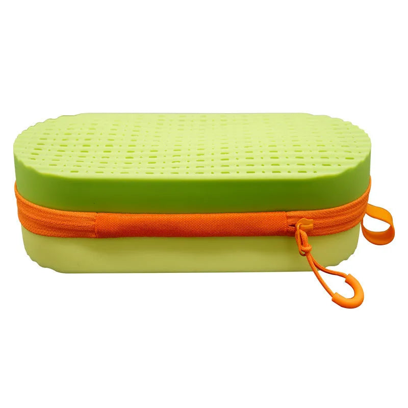 Silicone glasses case in long hand shape, showcasing the 200mm length and modern simplicity design.