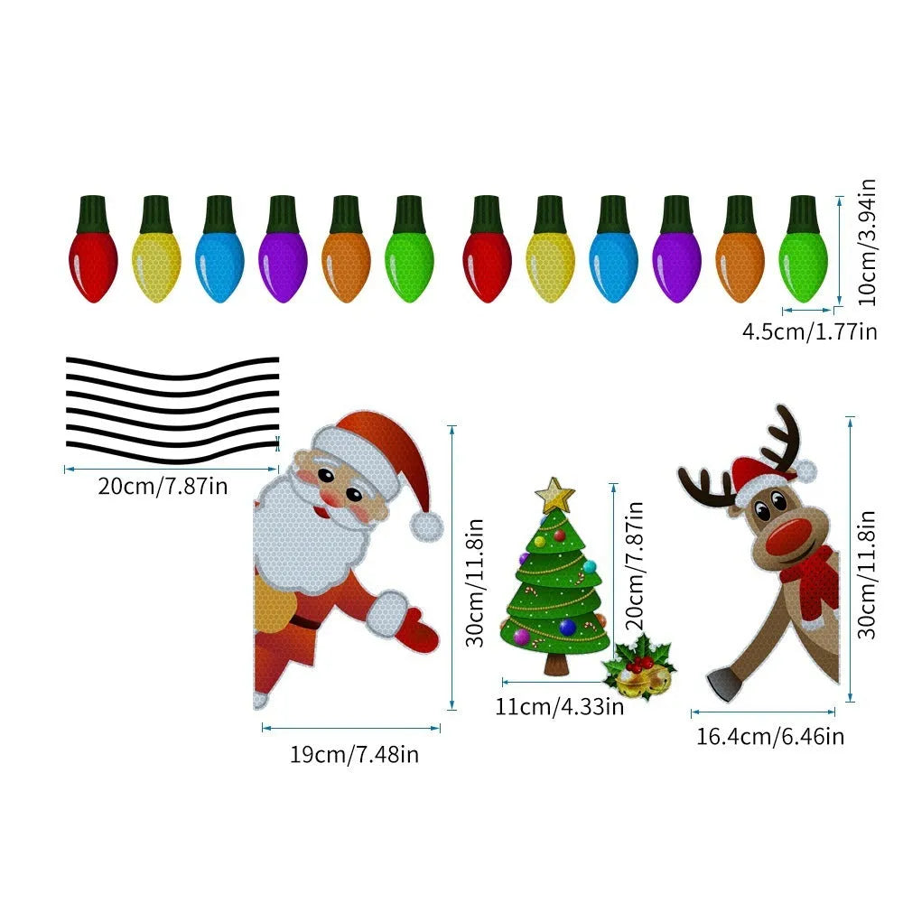 Christmas elk reflective magnetic car decoration sticker with cartoon design in RFM025 colour