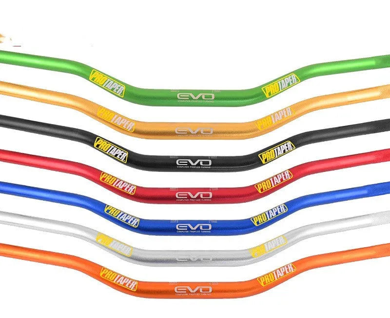 Orange aluminium motorcycle handlebar with 28mm diameter on a white background.